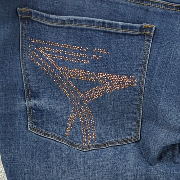 EUC Seven7 Boot Blue Cotton Blend Jeans Womens Size 28 - Picture 8 of 8